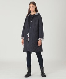 BLUE LABEL CRESTBRIDGE（ブルーレーベルクレストブリッジ）の「【一部店舗限定】クレストブリッジチェックキルティングコート（ノーカラーコート）」