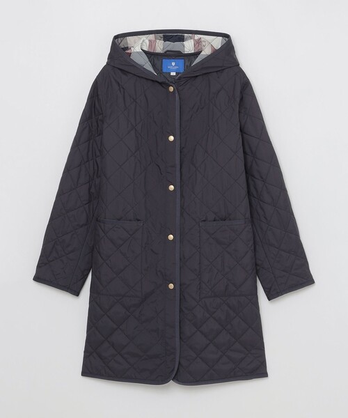 BLUE LABEL CRESTBRIDGE(ブルーレーベルクレストブリッジ)の「【一部店舗限定】クレストブリッジチェックキルティングコート(ノーカラーコート・レディース・ダークネイビー/ベージュ/ブラック・36/38)」の12枚目の写真