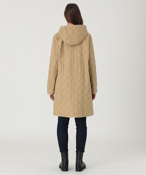 BLUE LABEL CRESTBRIDGE(ブルーレーベルクレストブリッジ)の「【一部店舗限定】クレストブリッジチェックキルティングコート(ノーカラーコート・レディース・ダークネイビー/ベージュ/ブラック・36/38)」の9枚目の写真