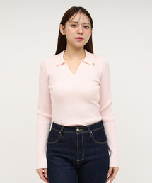 ウォッシャブルスキッパー長袖ニットトップス