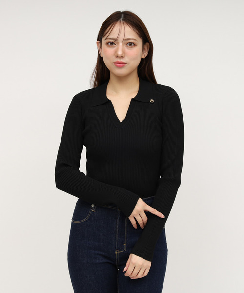 ROYAL PARTY（ロイヤルパーティー）の「ウォッシャブルスキッパー長袖ニットトップス（ニット/セーター・レディース・ピンク/オフホワイト/ブルー/ブラック/マルチ・FREE）」の3枚目の写真