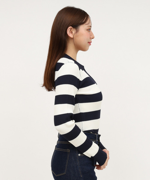 ROYAL PARTY（ロイヤルパーティー）の「ウォッシャブルスキッパー長袖ニットトップス（ニット/セーター・レディース・ピンク/オフホワイト/ブルー/ブラック/マルチ・FREE）」の8枚目の写真