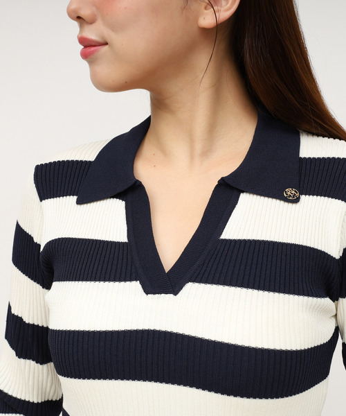 ROYAL PARTY（ロイヤルパーティー）の「ウォッシャブルスキッパー長袖ニットトップス（ニット/セーター・レディース・ピンク/オフホワイト/ブルー/ブラック/マルチ・FREE）」の9枚目の写真