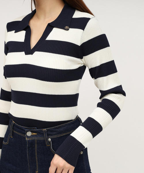 ROYAL PARTY（ロイヤルパーティー）の「ウォッシャブルスキッパー長袖ニットトップス（ニット/セーター・レディース・ピンク/オフホワイト/ブルー/ブラック/マルチ・FREE）」の10枚目の写真