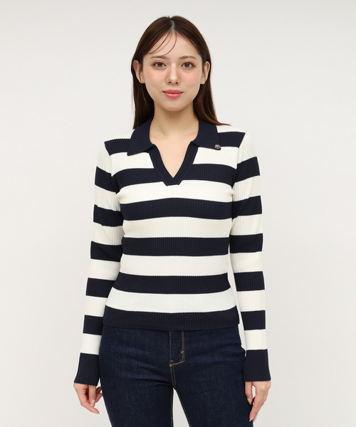 ROYAL PARTY（ロイヤルパーティー）の「ウォッシャブルスキッパー長袖ニットトップス（ニット/セーター・レディース・ピンク/オフホワイト/ブルー/ブラック/マルチ・FREE）」の13枚目の写真