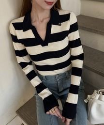 ROYAL PARTY | ウォッシャブルスキッパー長袖ニットトップス(ニット/セーター)