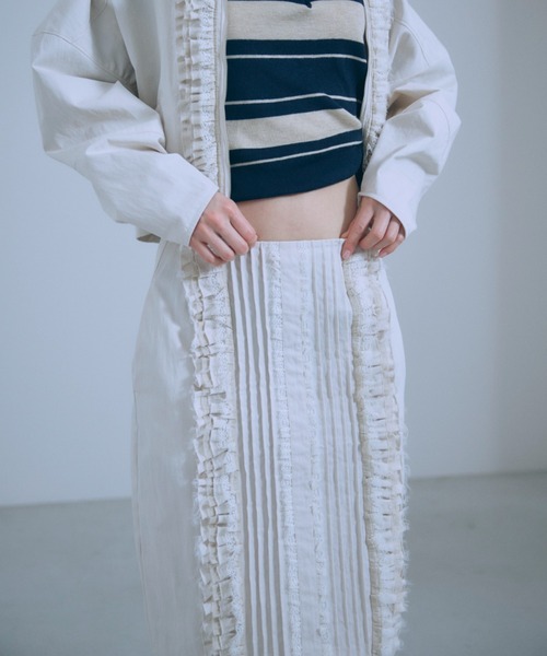 EN NEUME（エンノイム）の「【Set Up】Lace Composition Midi Skirt（スカート・レディース・アイボリー/ブラック/カーキ・0/1）」の13枚目の写真