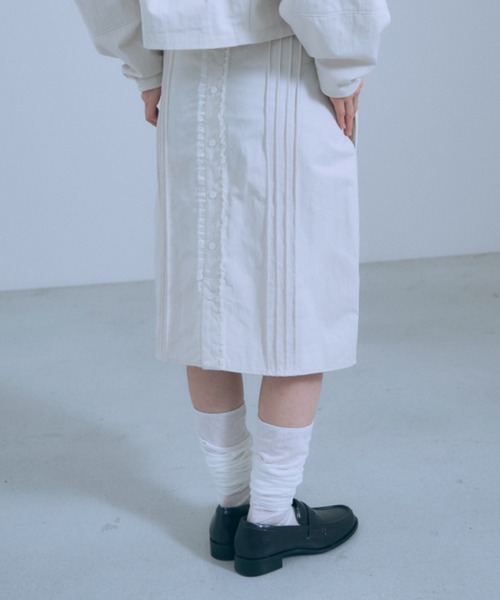 EN NEUME（エンノイム）の「【Set Up】Lace Composition Midi Skirt（スカート・レディース・アイボリー/ブラック/カーキ・0/1）」の14枚目の写真