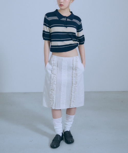 EN NEUME（エンノイム）の「【Set Up】Lace Composition Midi Skirt（スカート・レディース・アイボリー/ブラック/カーキ・0/1）」の11枚目の写真