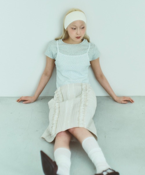 EN NEUME（エンノイム）の「【Set Up】Lace Composition Midi Skirt（スカート・レディース・アイボリー/ブラック/カーキ・0/1）」の10枚目の写真