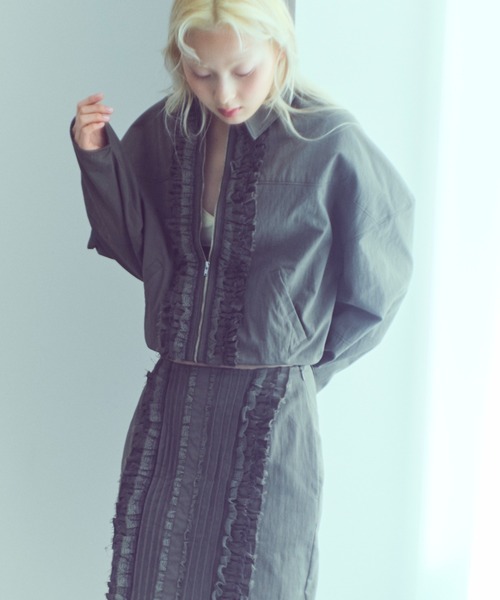 EN NEUME（エンノイム）の「【Set Up】Lace Composition Midi Skirt（スカート・レディース・アイボリー/ブラック/カーキ・0/1）」の19枚目の写真