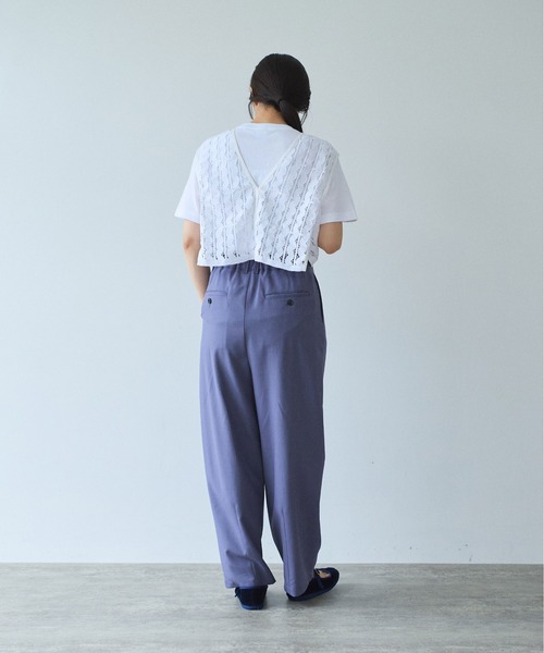 yuni（ユニ　）の「Cotton/wave lace vest（シャツ/ブラウス・レディース・ホワイト/ブラック・FREE）」の6枚目の写真