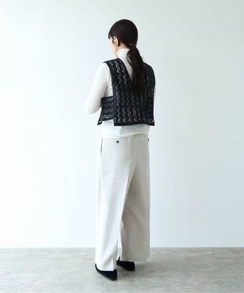 yuni（ユニ　）の「Cotton/wave lace vest（シャツ/ブラウス・レディース・ホワイト/ブラック・FREE）」の22枚目の写真