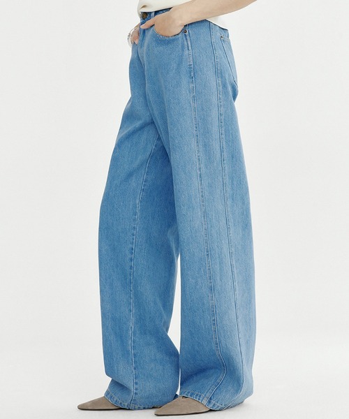 Bie（ビエ）の「ヴィンテージワイドデニムパンツ（デニムパンツ・レディース・ブルー・M/L/S）」の3枚目の写真