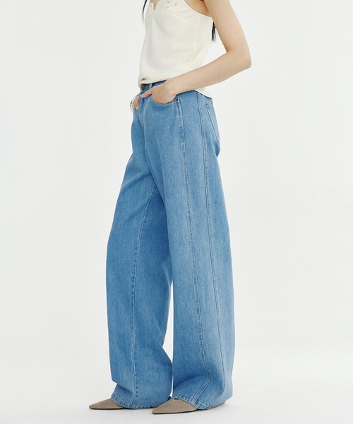 Bie（ビエ）の「ヴィンテージワイドデニムパンツ（デニムパンツ・レディース・ブルー・M/L/S）」の8枚目の写真