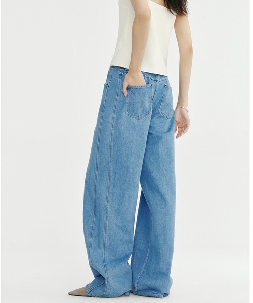 Bie（ビエ）の「ヴィンテージワイドデニムパンツ（デニムパンツ・レディース・ブルー・M/L/S）」の9枚目の写真