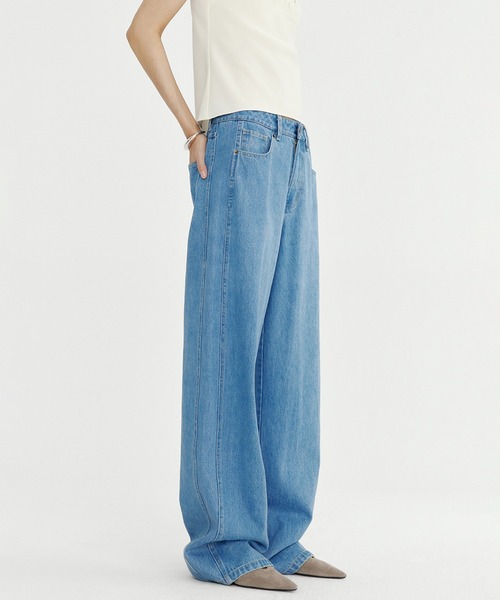 Bie（ビエ）の「ヴィンテージワイドデニムパンツ（デニムパンツ・レディース・ブルー・M/L/S）」の10枚目の写真