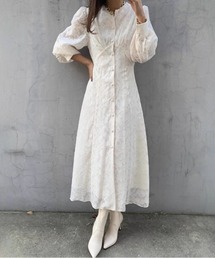 YUGA_YGMC All-lace embroidered dress