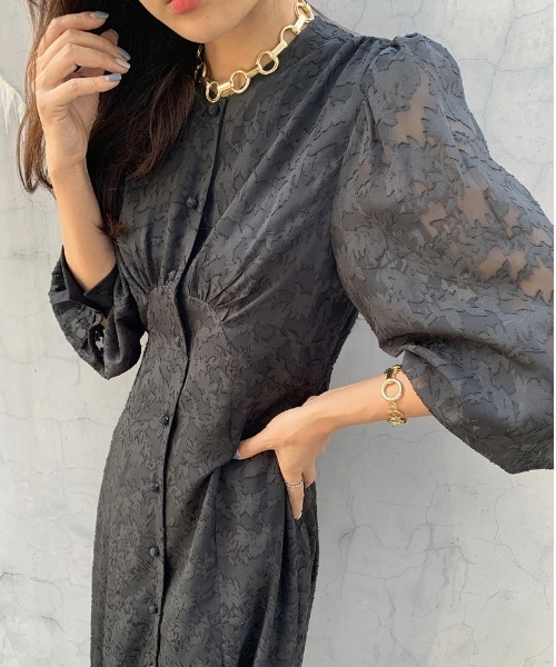 FREE STYLISTS(フリー スタイリスト)の「YUGA_YGMC All-lace embroidered dress(ドレス・レディース・ブラック/ホワイト・FREE)」の1枚目の写真