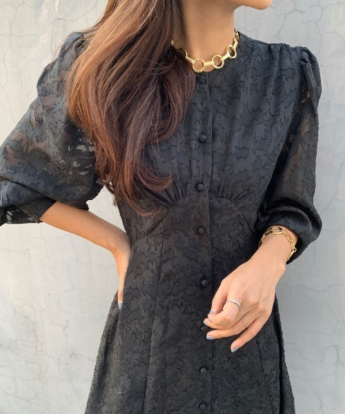 FREE STYLISTS(フリー スタイリスト)の「YUGA_YGMC All-lace embroidered dress(ドレス・レディース・ブラック/ホワイト・FREE)」の4枚目の写真