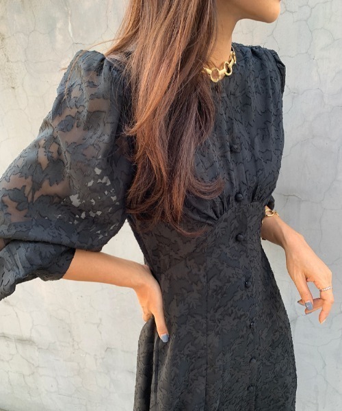 FREE STYLISTS(フリー スタイリスト)の「YUGA_YGMC All-lace embroidered dress(ドレス・レディース・ブラック/ホワイト・FREE)」の7枚目の写真