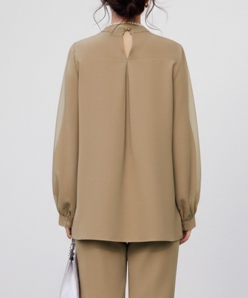 Cinderella（シンデレラ）の「パンツドレス パンツスーツ ドレス セットアップ 長袖 フォーマル オケージョン きれいめ パンツ 結婚式 謝恩会 発表会 大きいサイズ 同窓会 お呼ばれ パーティー 食事会 袖あり（パンツドレス・レディース・ブラック/ネイビー/ベージュ・LARGE/X-LARGE/MEDIUM）」の17枚目の写真