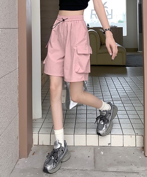 c.u.l（シーユーエル）の「シンプル スポーティー ストリート ハーフパンツ culw904（その他パンツ・レディース・レッド/ライトベージュ/ブラック/ピンク・S/M）」の13枚目の写真