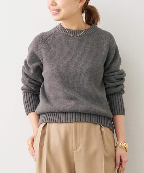 Deuxieme Classe（ドゥーズィエムクラス）の「SILKTWEED COZY プルオーバー（ニット/セーター・レディース・ホワイト/チャコールグレー・FREE）」の5枚目の写真
