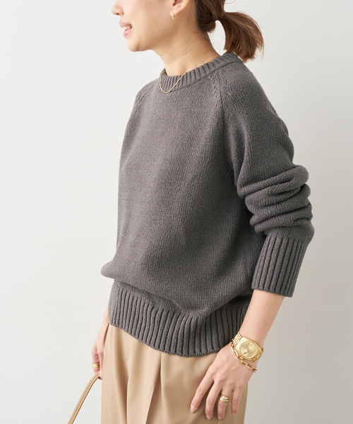 Deuxieme Classe（ドゥーズィエムクラス）の「SILKTWEED COZY プルオーバー（ニット/セーター・レディース・ホワイト/チャコールグレー・FREE）」の6枚目の写真