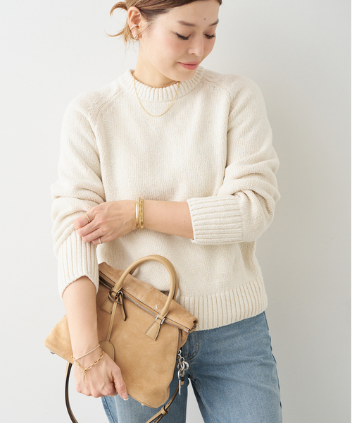 Deuxieme Classe（ドゥーズィエムクラス）の「SILKTWEED COZY プルオーバー（ニット/セーター・レディース・ホワイト/チャコールグレー・FREE）」の13枚目の写真