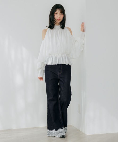 Heather(ヘザー)の「ショルダーカットブラウス 656715(シャツ/ブラウス・レディース・ブラック/アイボリー/ピンク/ホワイト系その他・FREE)」の10枚目の写真
