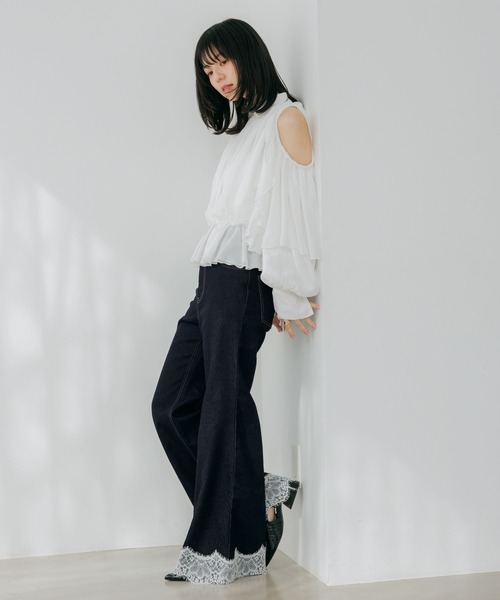 Heather(ヘザー)の「ショルダーカットブラウス 656715(シャツ/ブラウス・レディース・ブラック/アイボリー/ピンク/ホワイト系その他・FREE)」の11枚目の写真