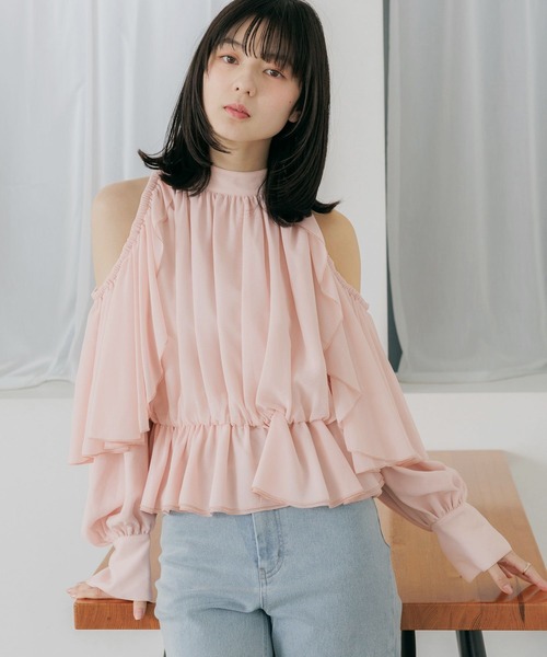 Heather(ヘザー)の「ショルダーカットブラウス 656715(シャツ/ブラウス・レディース・ブラック/アイボリー/ピンク/ホワイト系その他・FREE)」の12枚目の写真