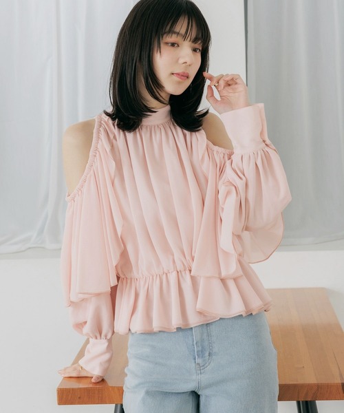 Heather(ヘザー)の「ショルダーカットブラウス 656715(シャツ/ブラウス・レディース・ブラック/アイボリー/ピンク/ホワイト系その他・FREE)」の13枚目の写真