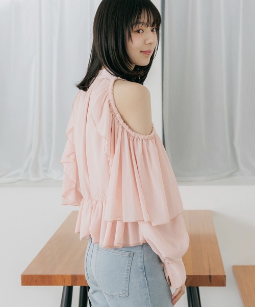 Heather(ヘザー)の「ショルダーカットブラウス 656715(シャツ/ブラウス・レディース・ブラック/アイボリー/ピンク/ホワイト系その他・FREE)」の16枚目の写真
