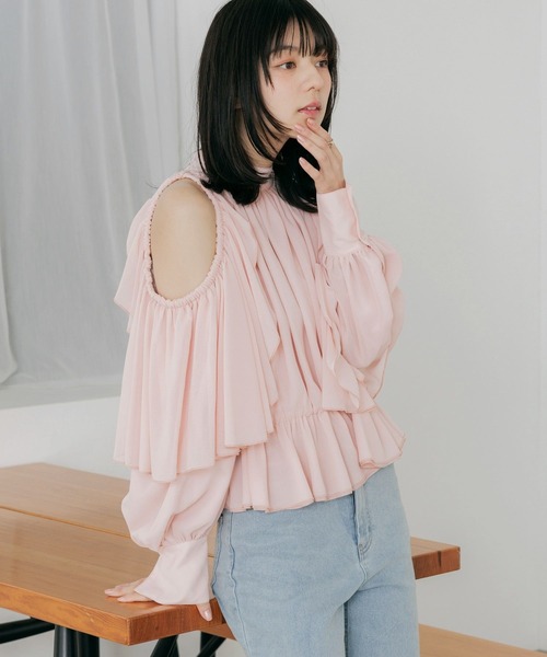 Heather(ヘザー)の「ショルダーカットブラウス 656715(シャツ/ブラウス・レディース・ブラック/アイボリー/ピンク/ホワイト系その他・FREE)」の21枚目の写真