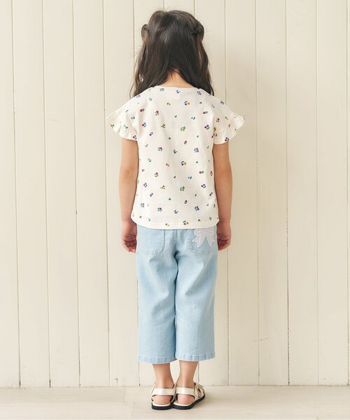 apres les cours（アプレレクール）の「【クロップド丈】リボンポケットきゅんパンツ（その他パンツ・キッズ・イエロー/インディゴブルー/ブラック・130/120/110/100/90/80/140）」の4枚目の写真