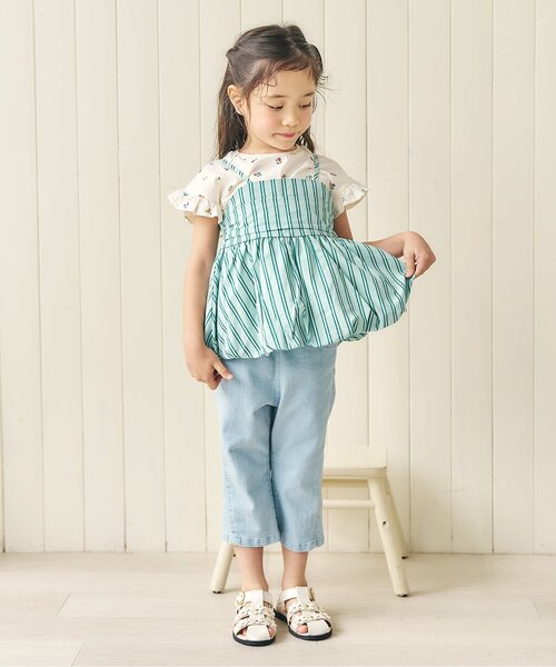 apres les cours（アプレレクール）の「【クロップド丈】リボンポケットきゅんパンツ（その他パンツ・キッズ・イエロー/インディゴブルー/ブラック・130/120/110/100/90/80/140）」の5枚目の写真