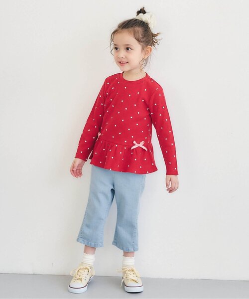 apres les cours（アプレレクール）の「【クロップド丈】リボンポケットきゅんパンツ（その他パンツ・キッズ・イエロー/インディゴブルー/ブラック・130/120/110/100/90/80/140）」の6枚目の写真