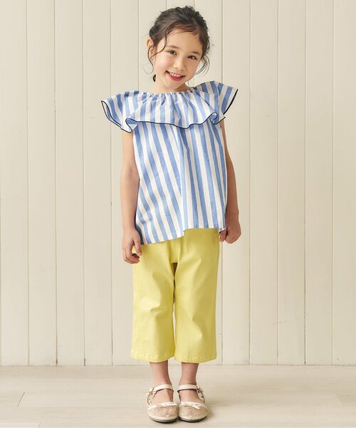 apres les cours（アプレレクール）の「【クロップド丈】リボンポケットきゅんパンツ（その他パンツ・キッズ・イエロー/インディゴブルー/ブラック・130/120/110/100/90/80/140）」の9枚目の写真