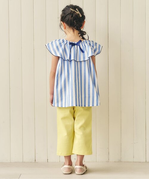 apres les cours（アプレレクール）の「【クロップド丈】リボンポケットきゅんパンツ（その他パンツ・キッズ・イエロー/インディゴブルー/ブラック・130/120/110/100/90/80/140）」の10枚目の写真