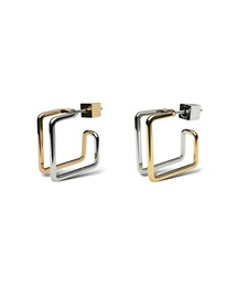 Lyvi（ライビィ）の「バイカラー / Framed Square Piercing-Contrast Edition / 金属アレルギー対応（ピアス（両耳用））」