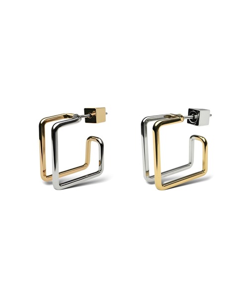 Lyvi(ライビィ)の「バイカラー / Framed Square Piercing-Contrast Edition / 金属アレルギー対応(ピアス(両耳用)・レディース・ゴールド系その他・FREE)」の1枚目の写真