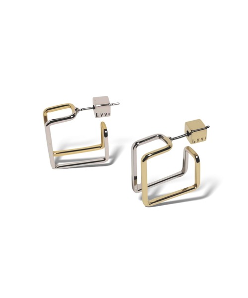 Lyvi(ライビィ)の「バイカラー / Framed Square Piercing-Contrast Edition / 金属アレルギー対応(ピアス(両耳用)・レディース・ゴールド系その他・FREE)」の10枚目の写真