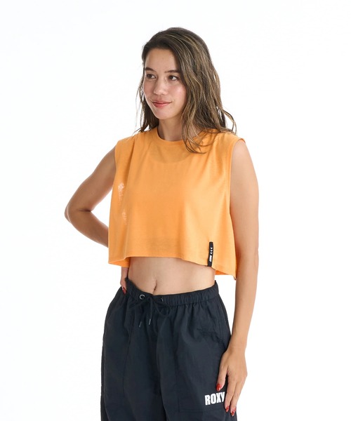 ROXY(ロキシー)の「ROXY ウィメンズ FITNESS TRIPLE HEARTS TANK トップス 【2026年春夏モデル】/ロキシー速乾ショート丈タンクトップ(タンクトップ・レディース・ブラック/オレンジ/ホワイト・SMALL/MEDIUM/LARGE)」の11枚目の写真