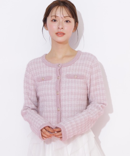 JILL by JILL STUART(ジルバイジルスチュアート)の「ラメツィードニットジャケット(ニット/セーター・レディース・ピンク/ホワイト/ブルー・FREE)」の17枚目の写真
