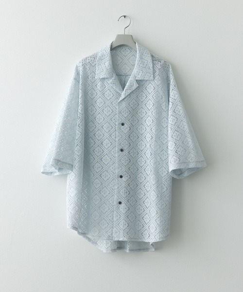 remer（リメール）の「フラワージャガードオーバーサイズシャツ / Flower Jacquard Oversize Shirt（シャツ/ブラウス・メンズ・ホワイト/ブラック/グレー・X-SMALL/LARGE/MEDIUM/SMALL）」の4枚目の写真
