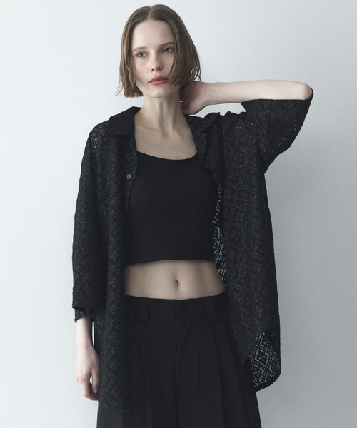 remer（リメール）の「フラワージャガードオーバーサイズシャツ / Flower Jacquard Oversize Shirt（シャツ/ブラウス・メンズ・ホワイト/ブラック/グレー・X-SMALL/LARGE/MEDIUM/SMALL）」の11枚目の写真
