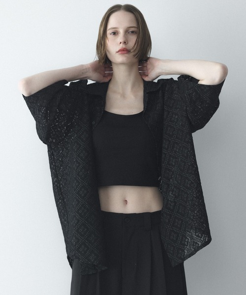 remer（リメール）の「フラワージャガードオーバーサイズシャツ / Flower Jacquard Oversize Shirt（シャツ/ブラウス・メンズ・ホワイト/ブラック/グレー・X-SMALL/LARGE/MEDIUM/SMALL）」の13枚目の写真