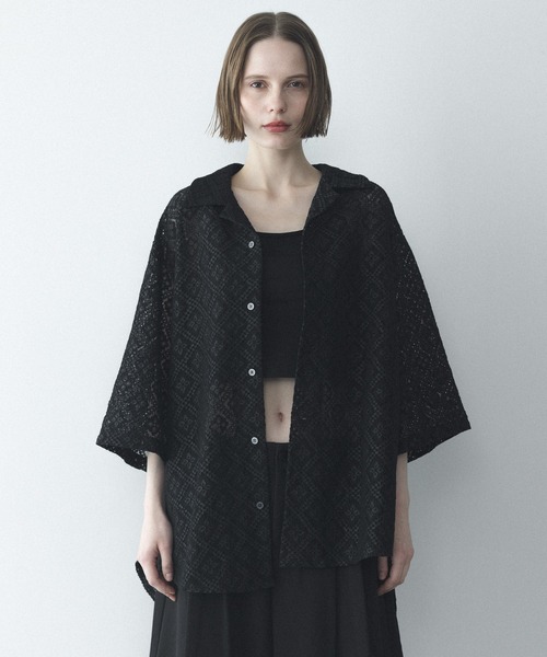 remer（リメール）の「フラワージャガードオーバーサイズシャツ / Flower Jacquard Oversize Shirt（シャツ/ブラウス・メンズ・ホワイト/ブラック/グレー・X-SMALL/LARGE/MEDIUM/SMALL）」の12枚目の写真